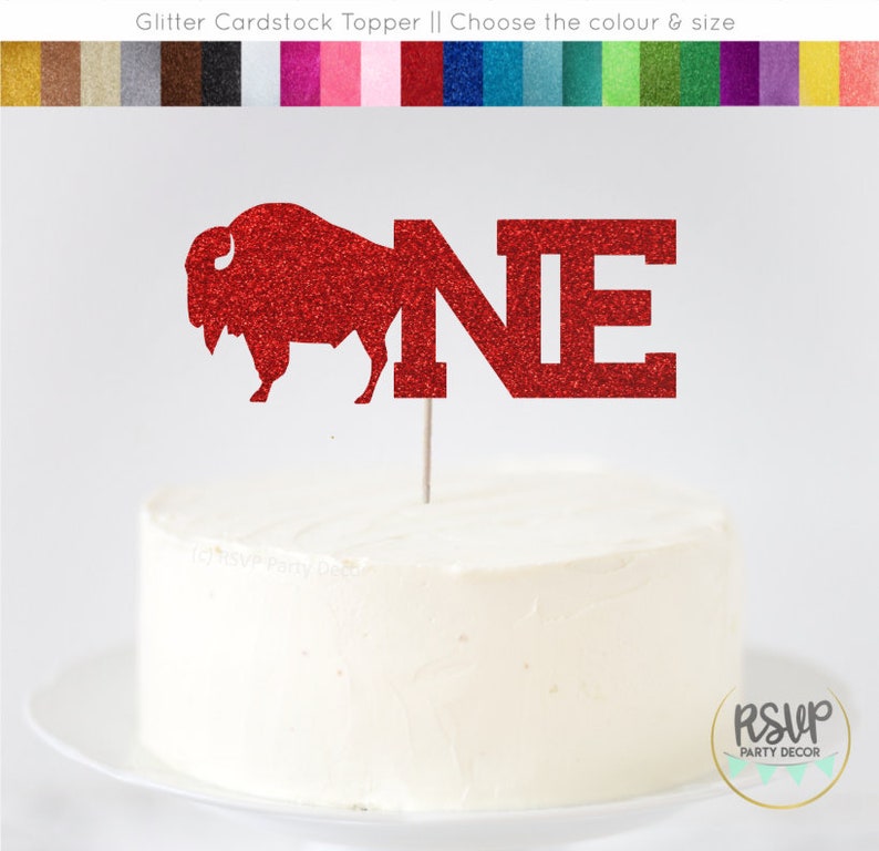 Buffalo One Cake Topper Bison 1st Birthday Party Decor Etsy
