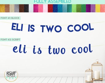 Custom is twee coole banner, twee coole banner met naam, 2e verjaardag banner, 2e verjaardag partij decoraties, twee partij decor, 2 cool teken