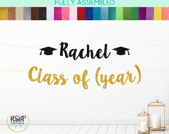 Custom Name Class of 2026 Banner, Happy Graduation Name Banner, Personalized Graduation Banner, Class of 2026 Sign, Glitter Congrats Grad