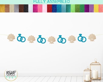 Schelpen en bruiloft klokken slinger, laatste toast op de kust vrijgezellenversieringen, kust vrijgezellenfeest decor banner teken