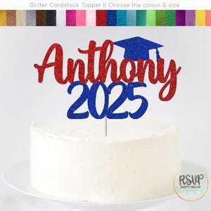 Adorno para tarta de graduación personalizado de 2025, adorno para tarta de graduación de 2025, decoraciones para graduados de la escuela, decoración personalizada para tarta de felicitaciones para graduados