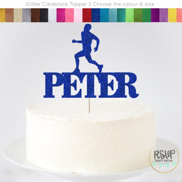 Custom Running Man Cake Topper, Runner Birthday Party Decorations, Marathon Party Decor, Athlete Birthday Party Supplies