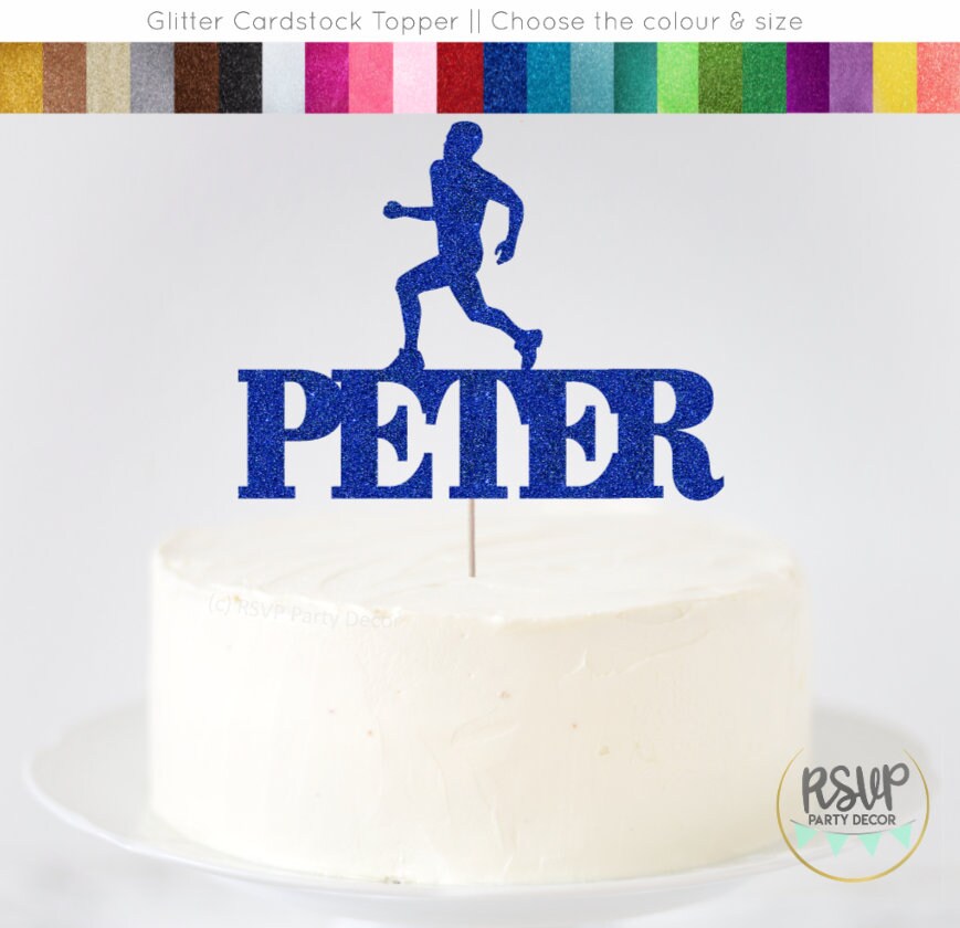 Marathon Runner 19cm Round Icing Cake Topper Decoration - Can Be