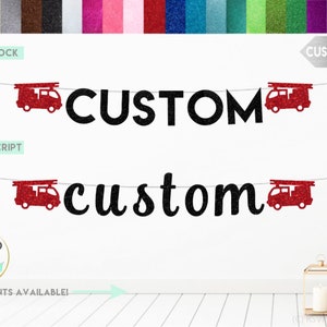 Custom Firetruck Banner, Firefighter Party Decor, Personalized Firetruck Sign, Fireman Retirement Party, Firefighter Graduation Party Decor