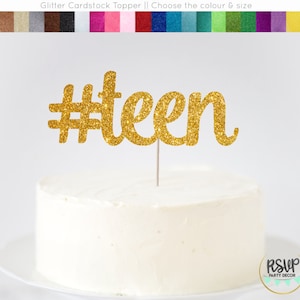 ハッシュタグ ティーン ケーキ トッパー、#ティーン ケーキ トッパー、13 ケーキ トッパー、13 歳の誕生日ケーキ トッパー、ティーンエイジャー ケーキ トッパー、13 歳の誕生日パーティーの装飾