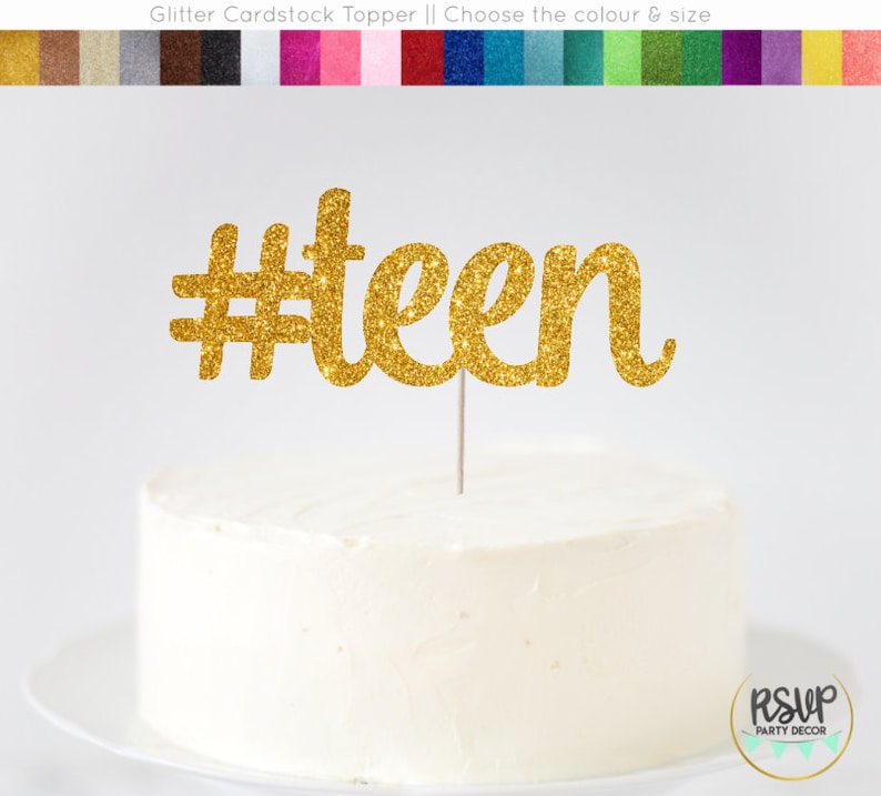 Hashtag Teen Cake Topper Teen Cake Topper 13 Cake Topper image 0