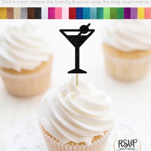 Martini Cupcake Toppers, Martini Birthday Party Decor, Espresso Martini Party Decor, A Tini Bit Older Cupcake Toppers, Drinks Birthday Decor
