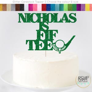 Custom Fif Tee Cake Topper, Golf 50th Birthday Cake Topper, Golf 50th Birthday Party Decorations, Golfing Party Decor, 50th Golf Themed