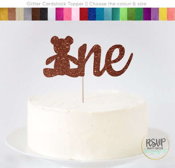 Teddy Bear One Cake Topper, Teddy Bear 1st Birthday Party Decor