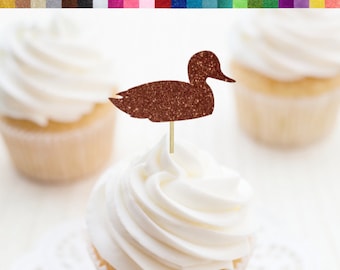 Duck Cupcake Toppers, Hunting Food Picks, Duck Hunter Birthday Party Decor, The Hunt Is Over Party Decor, Man Birthday, Forest Party Decor