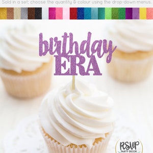 Birthday Era Cupcake Toppers, Birthday Era Decor, Taylor Birthday Party Decor, Swiftie Birthday Party Decor, Swift Party Decorations