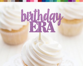 Birthday Era Cupcake Toppers, Birthday Era Decor, Taylor Birthday Party Decor, Music Birthday Party Decor, Swift Party Decorations