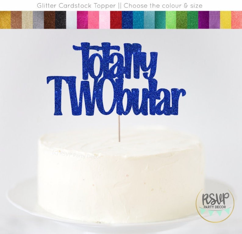 Totalmente TWObular Cake Topper, Surf Themed 2nd Birthday Cake Topper, Retro 2nd Birthday Party Decorations, Beach 2nd Birthday Party Decor imagen 1