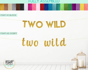 Two Wild Banner, 2nd Birthday Party Decor, Jungle 2nd Party Decor, Two Wild Party Decor, 2nd Birthday Banner, Second Birthday Decorations
