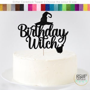 Witch Birthday Cake Topper, Halloween Birthday Party Decor, Witch Themed Birthday Party Decorations, Witch Cake Topper for Birthday