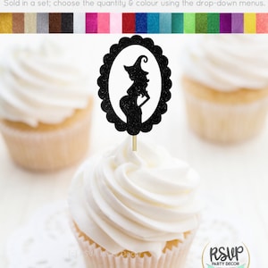 Halloween-Baby-Dusche-Dekor, schwangere Hexe Cupcake-Dekorationen, Hexe-Baby-Dusche-Dekorationen für Halloween, Halloween-Themen-Geschlecht Reveal