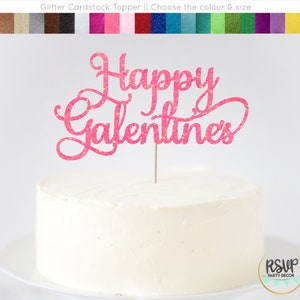 Happy Galentine's Cake Topper, Galentines Party Decor, Valentine's Day Cake Topper, Cupid is Stupid, Anti-Valentine's Day Party Decorations image 1