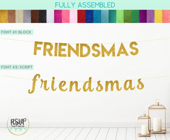 Friendsmas Banner, Friend Christmas Party Decorations, College Christmas Party Decor, Office Christmas Party Banner, Holiday Party Sign Il_570xn