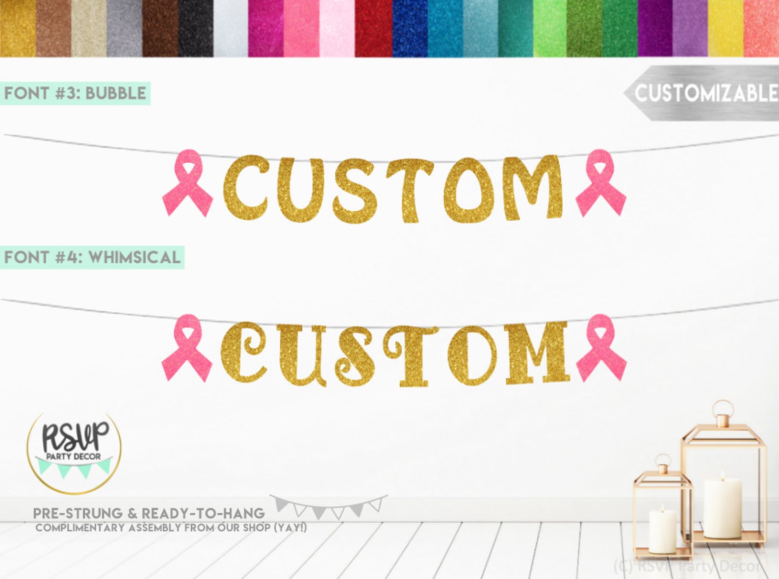 Custom Cancer Ribbon Banner, Cancer Survivor Party Decorations, Cancer ...