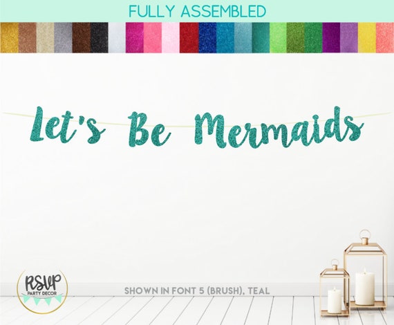 Let's Be Mermaids Banner, Mermaid Banner, Mermaid Party Decorations, Mermaid Decor, Under the Sea, Ocean Party, Mermaid Party, Glitter Sign Il_570xn