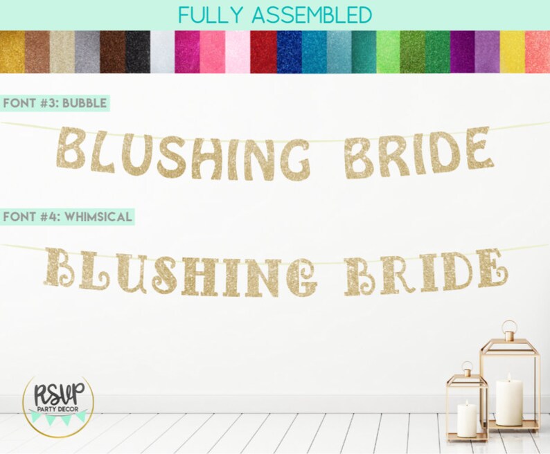 Blushing Bride Banner, Blush Bridal Shower Decorations, Blush Bachelorette Party Decor, Neutral Bridal Shower, Pink Bridal Shower Supplies image 2