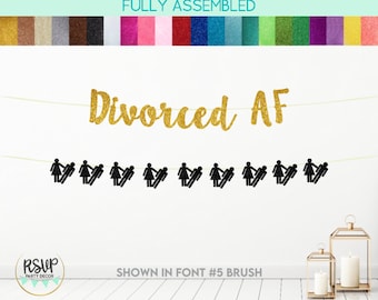 Banner AF divorziato, Ghirlanda di divorzio, Decorazioni per feste di divorzio, I Do I Did I'm Done, Glitter Thank You Next Sign, Separation Party Decor