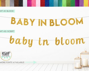 Baby in Bloom Banner, Spring Baby Shower Decorations, Floral Theme Baby Shower Decorations, Flower Baby Shower Banner, Baby in Bloom Sign