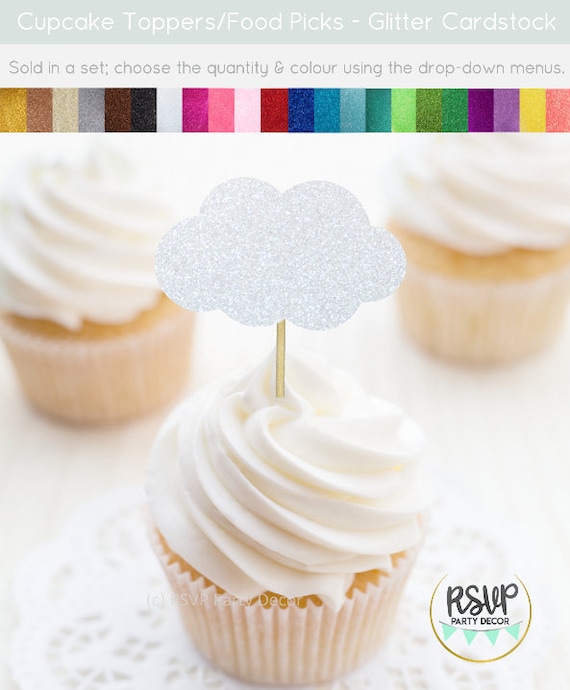 Cloud Cupcake Toppers, Cloud Party Decorations, Up Up and Away Cupcake ...