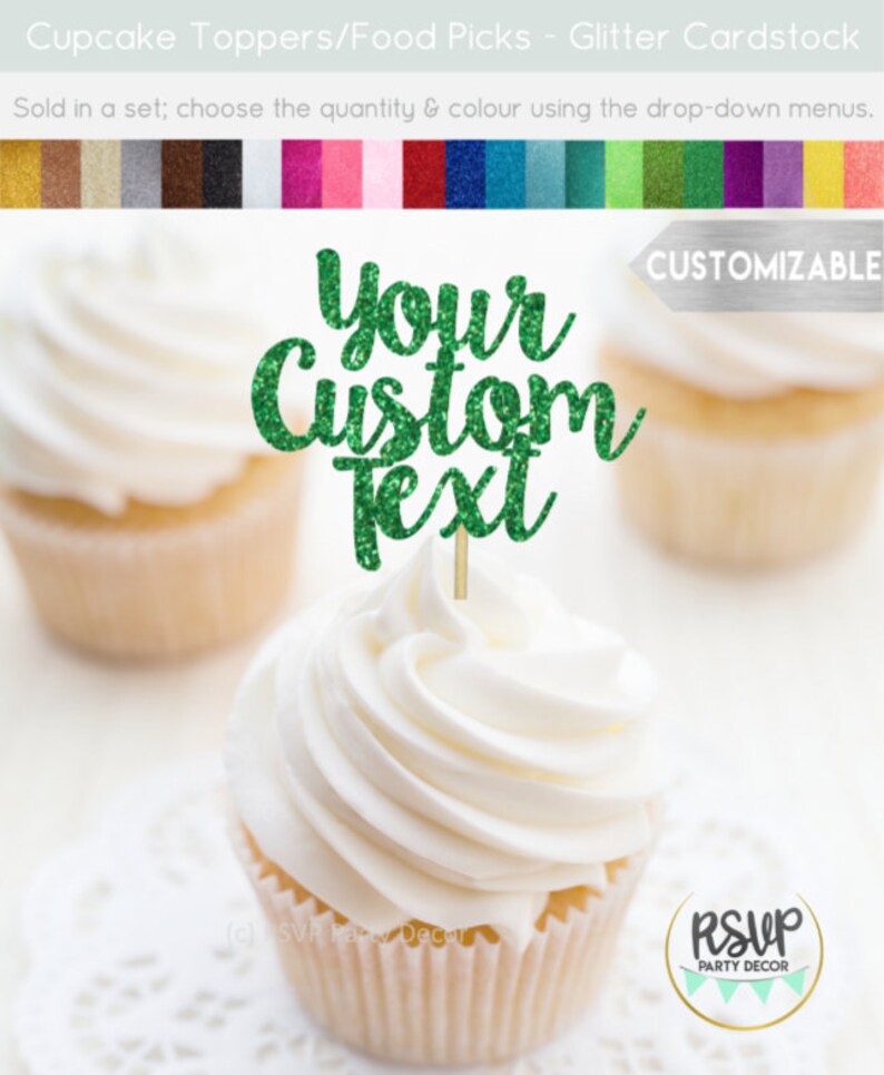 Custom Cupcake Toppers Personalized Cupcake Toppers Birthday Etsy