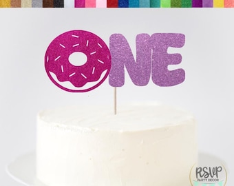 Donut One Cake Topper, Donut Erster Geburtstag Tortendeko, Sweet One 1st Birthday Party Dekoration, Donuts Party Dekoration für Ersten Geburtstag