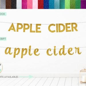 Apple Cider Banner, Fall Party Decorations, Autumn Party Decorations, Pumpkin Baby Shower, Bridal Shower Decor, Hot Apple Cider Sign