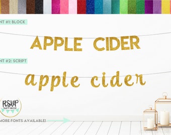 Apple Cider Banner, Fall Party Decorations, Autumn Party Decorations, Pumpkin Baby Shower, Bridal Shower Decor, Hot Apple Cider Sign