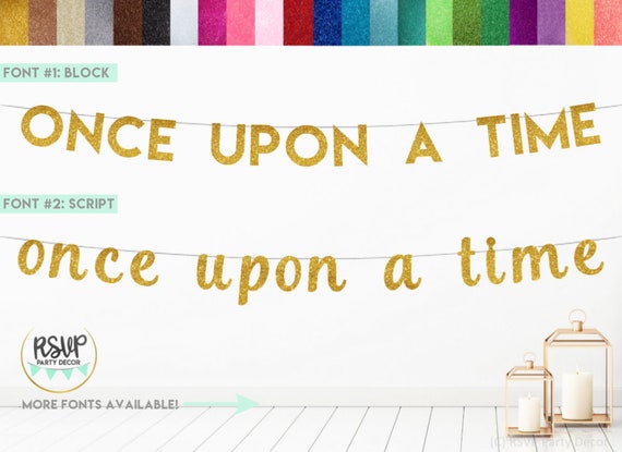Once Upon A Time Banner, Once Upon a Time Sign, Storybook Banner, Princess Party Decor, Fairytale Wedding Decor, Fairytale Banner, Glitter Il_570xn