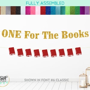ONE For The Books Banner, Book Garland, Book 1st Birthday Party Decor, Storybook 1st Birthday Party Decor, Library Cake Smash Sign