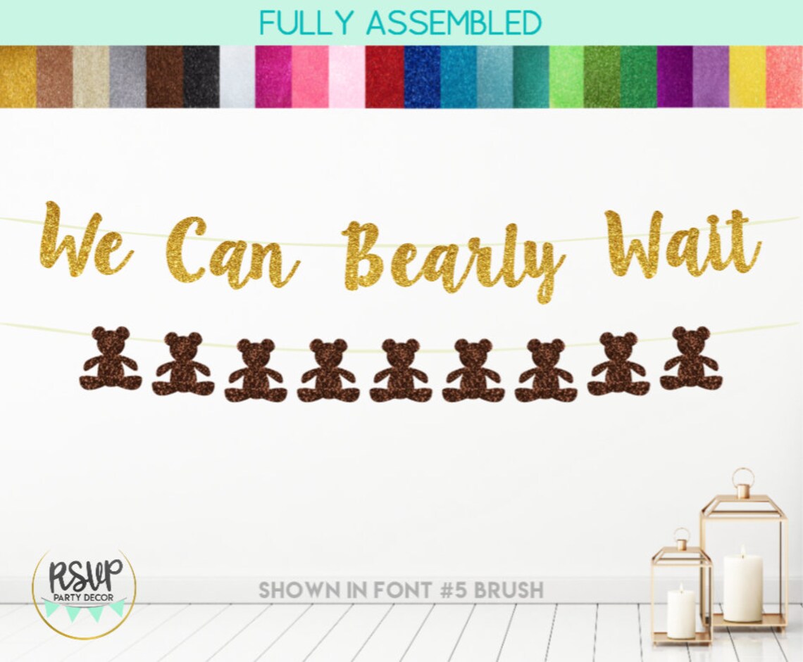 We Can Bearly Wait Banner Teddy Bear Garland Teddy Bear Baby Etsy