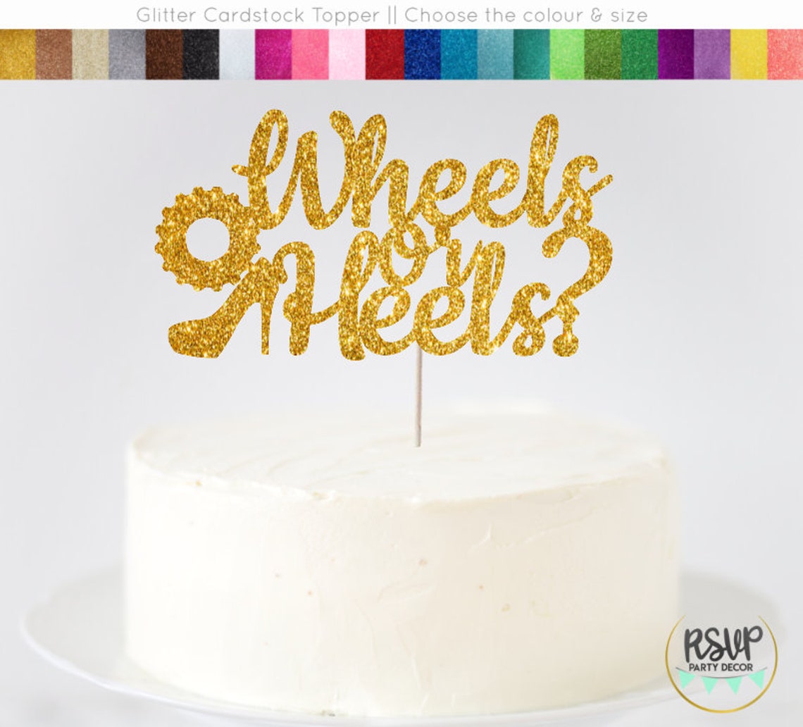 Wheels or Heels Cake Topper Gender Reveal Cake Topper Boy or Etsy
