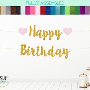 Herz alles Gute zum Geburtstag Banner, Geburtstagsparty Dekorationen, benutzerdefinierte Geburtstagsschild, benutzerdefinierte Geburtstagsdekoration