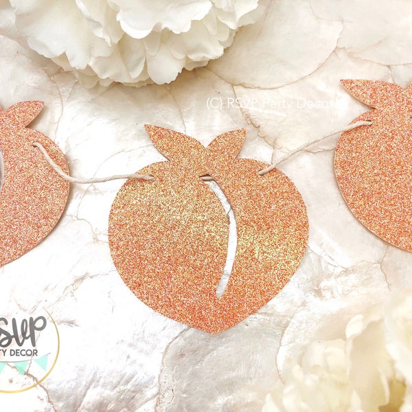 Peach Garland, Peach Banner, Sweet as a Peach Party Decorations, One Sweet Peach Birthday Party Decor, Fruit Party Decorations, Peach Theme