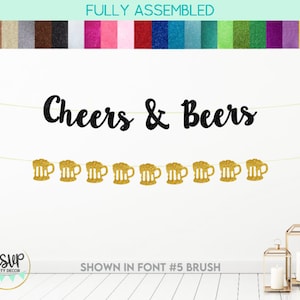 Cheers & Beers Banner, Beer Garland, Beer Birthday Party Decorations, Men&#39;s Birthday Party Decor, 30th Birthday Banner, 40th Birthday Decor