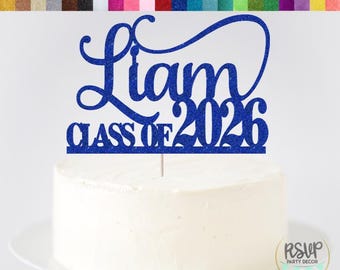 Custom Class of 2026 Cake Topper, Congrats Grad Name 2026, Happy Graduation Cake Topper, Graduation Party Decor, Personalized Grad Sign