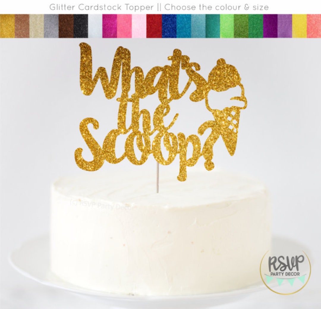 What's the Scoop Cake Topper, Ice Cream Cake Topper, Ice Cream Gender