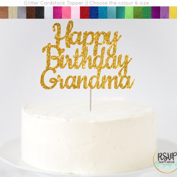 Happy Birthday Grandma Cake Topper, Grandma Birthday Sign, Grandma Birthday Decorations, Granny Birthday Party, Grandparent Birthday Topper