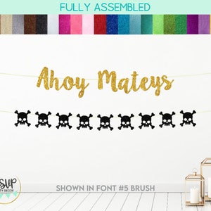 Ahoy Mateys Banner, Guirlanda De Calavera, Decoración De Fiesta De Cumpleaños Pirata, Decoraciones De Fiesta Pirata, Decoraciones De Baby Shower Pirata
