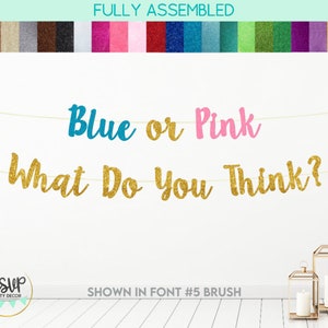 Blue or Pink What Do You Think? Banner, Gender Reveal Party Decorations, Gender Reveal Banner, Boy Or Girl Banner, Blue or Pink Banner