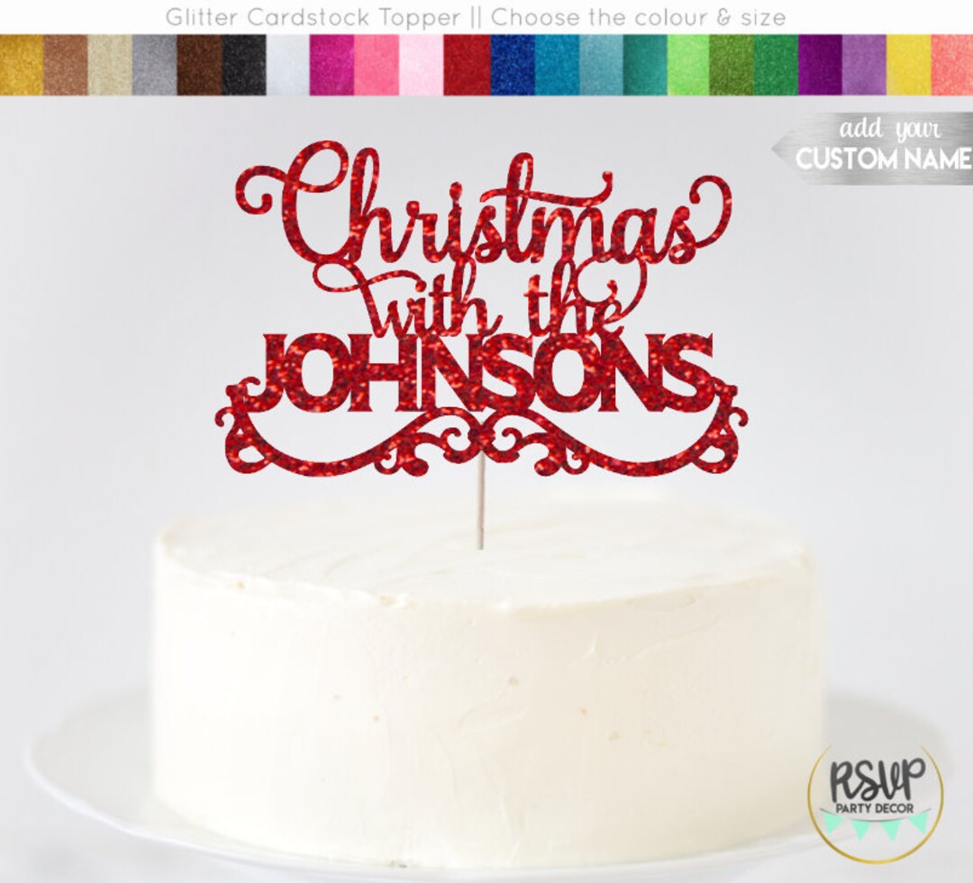 Christmas With the Customs Cake Topper Custom Christmas Cake Etsy