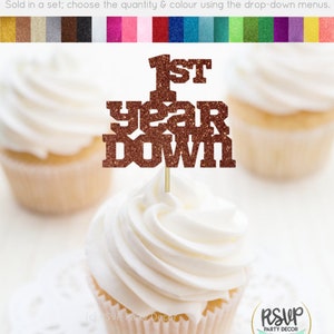 1st Year Down Cupcake Toppers, Football 1st Birthday Cupcake Toppers, Sport 1st Birthday Party Decor, First Down Birthday Party Decor