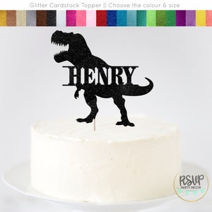 Personalized Dinosaur Cake Topper, Dinosaur Themed Birthday Party Decorations, Custom T-Rex Cake Topper, T Rex Party Decor with Name