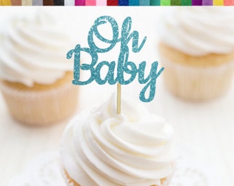BABY SHOWER GLITTER OH BABY CUPCAKE TOPPERS GENDER REVEAL PARTY BOY OR GIRL BABY SHOWER GLITTER OH BABY CUPCAKE TOPPERS GENDER REVEAL PARTY BOY OR GIRL