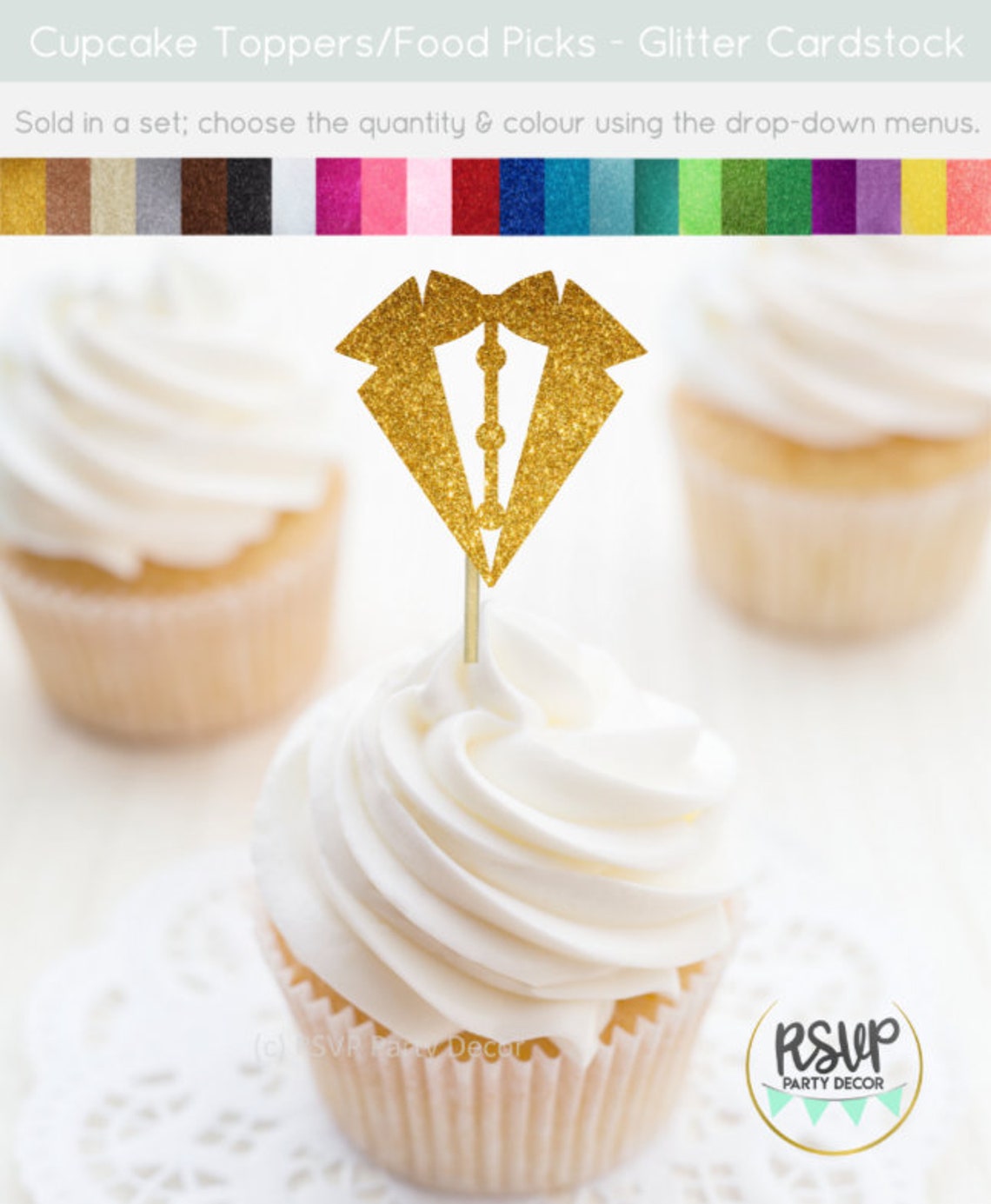 Tuxedo Cupcake Toppers Wedding Cupcake Toppers Engagement | Etsy