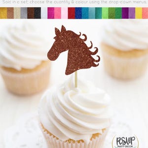 Topper per cupcake a forma di volto di cavallo, decorazioni per feste a tema cavallo, topper per cupcake a forma di derby, decorazioni per feste da cowgirl, decorazioni per feste da cowboy, decorazioni per feste in fattoria
